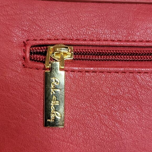 Red Vegan Suede/Leather Fringed Clutch/Crossbody - Picture 6 of 16